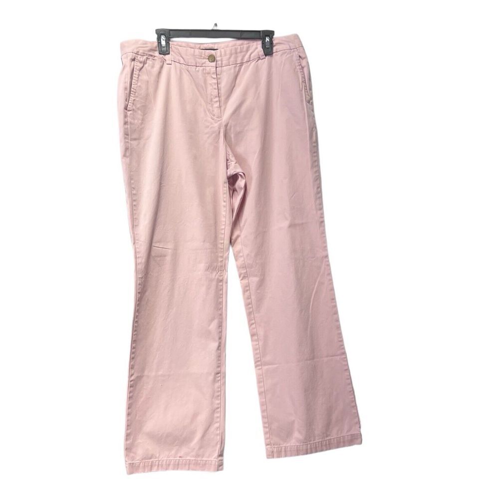 Lands End Women's Size‎ 14 Pink Straight Leg Pants With Pockets  Comfy